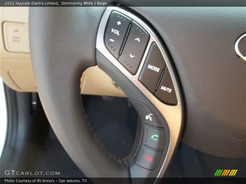 Shimmering White / Beige 2013 Hyundai Elantra Limited
