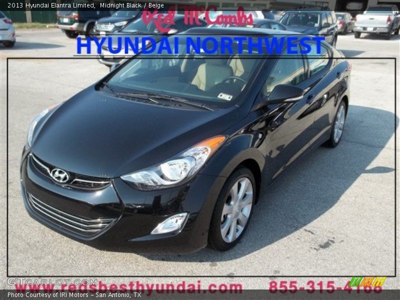 Midnight Black / Beige 2013 Hyundai Elantra Limited