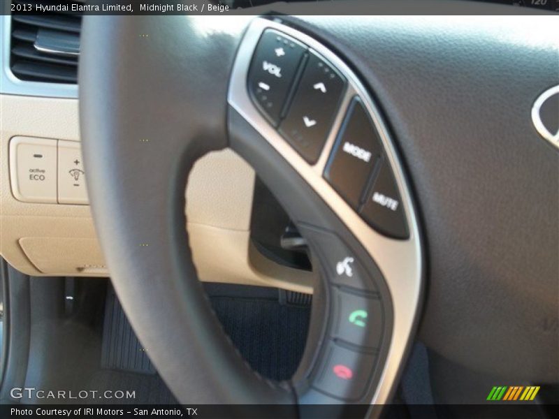 Midnight Black / Beige 2013 Hyundai Elantra Limited