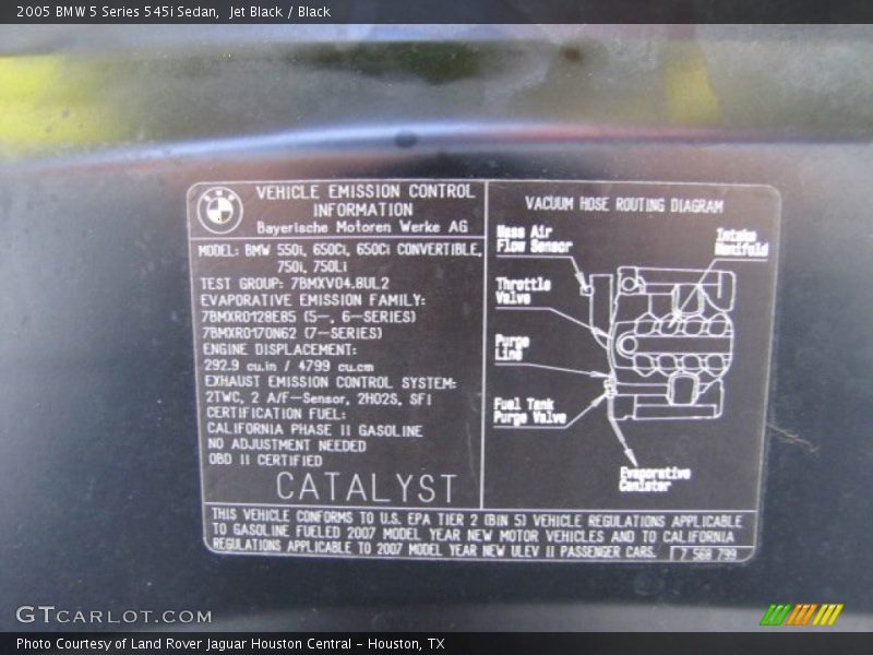 Jet Black / Black 2005 BMW 5 Series 545i Sedan