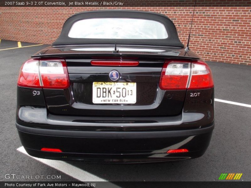 Jet Black Metallic / Black/Gray 2007 Saab 9-3 2.0T Convertible
