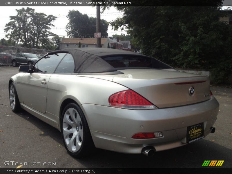 Mineral Silver Metallic / Chateau Red 2005 BMW 6 Series 645i Convertible