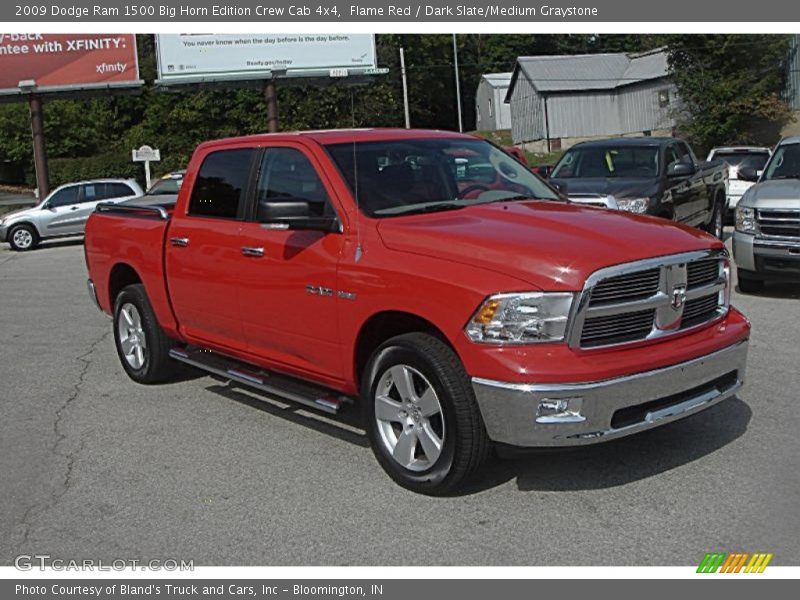 Flame Red / Dark Slate/Medium Graystone 2009 Dodge Ram 1500 Big Horn Edition Crew Cab 4x4