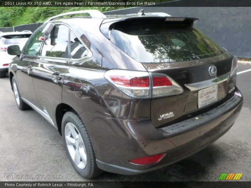 Fire Agate Pearl / Parchment/Espresso Birds Eye Maple 2013 Lexus RX 350 AWD
