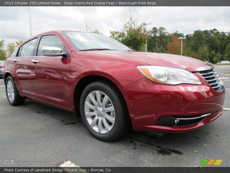 Deep Cherry Red Crystal Pearl / Black/Light Frost Beige 2013 Chrysler 200 Limited Sedan