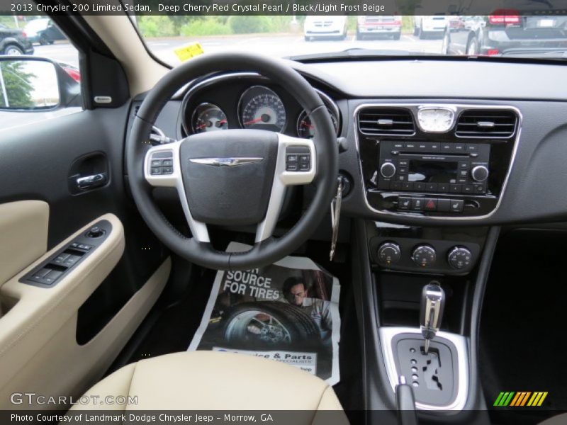 Deep Cherry Red Crystal Pearl / Black/Light Frost Beige 2013 Chrysler 200 Limited Sedan