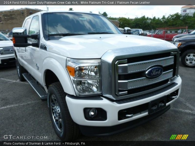 White Platinum Tri-Coat / Platinum Pecan Leather 2014 Ford F350 Super Duty Platinum Crew Cab 4x4