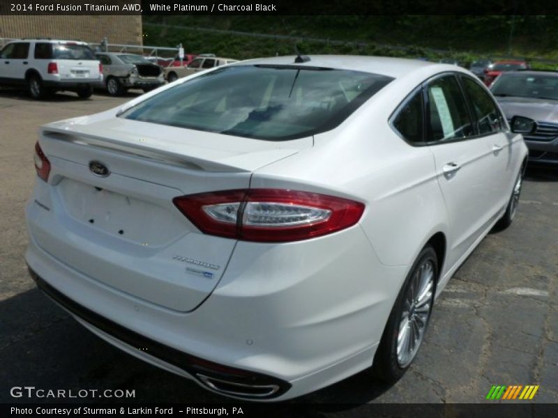 White Platinum / Charcoal Black 2014 Ford Fusion Titanium AWD