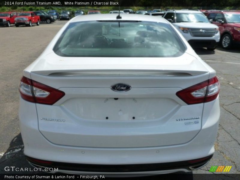 White Platinum / Charcoal Black 2014 Ford Fusion Titanium AWD