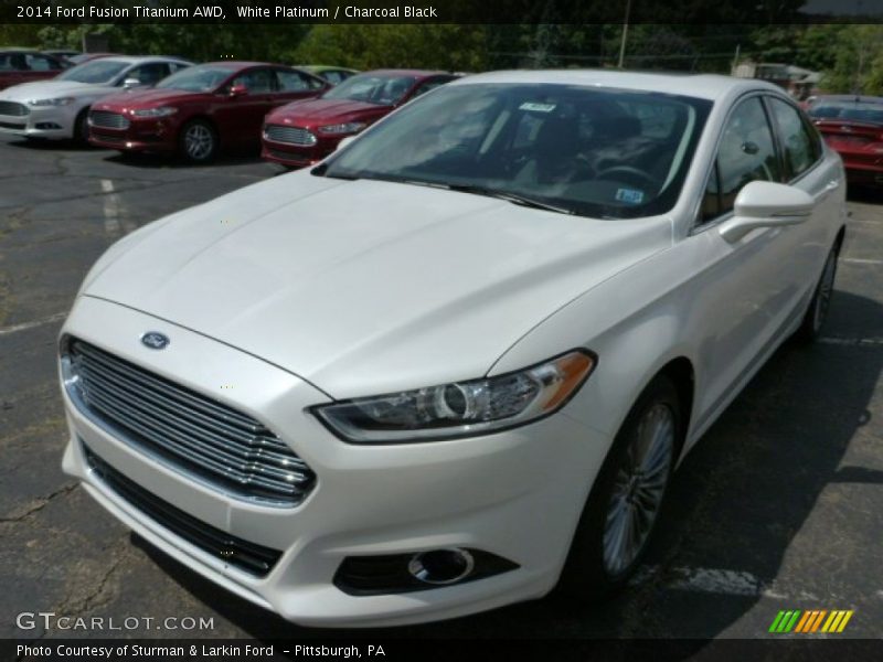 White Platinum / Charcoal Black 2014 Ford Fusion Titanium AWD