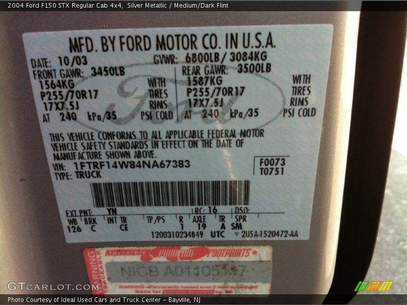 Silver Metallic / Medium/Dark Flint 2004 Ford F150 STX Regular Cab 4x4