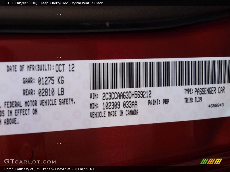Deep Cherry Red Crystal Pearl / Black 2013 Chrysler 300