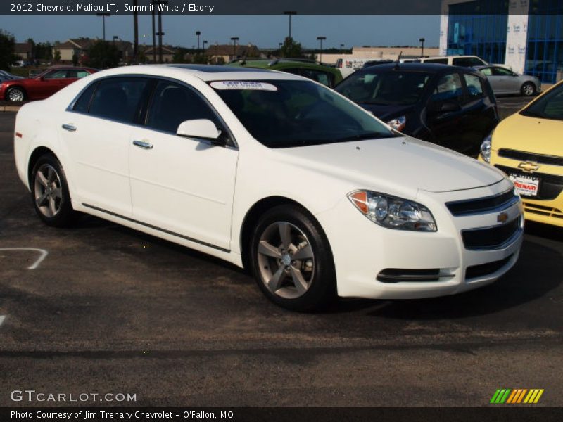 Summit White / Ebony 2012 Chevrolet Malibu LT