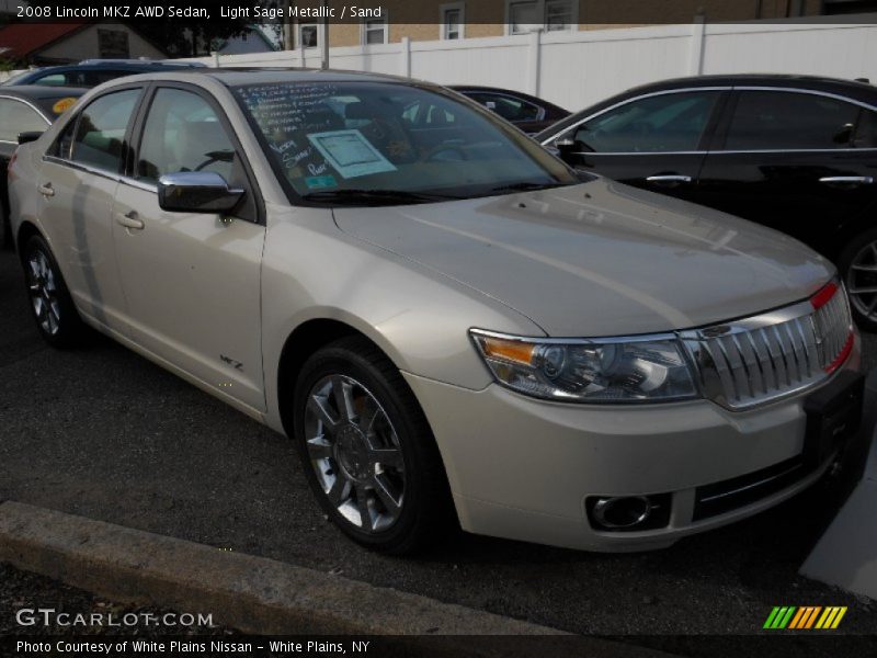 Light Sage Metallic / Sand 2008 Lincoln MKZ AWD Sedan