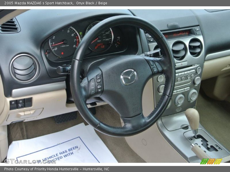Onyx Black / Beige 2005 Mazda MAZDA6 s Sport Hatchback