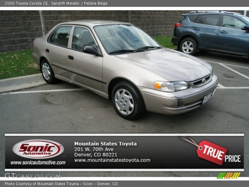 Sandrift Metallic / Pebble Beige 2000 Toyota Corolla CE
