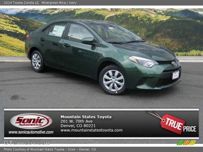 4Evergreen Mica / Ivory 2014 Toyota Corolla LE