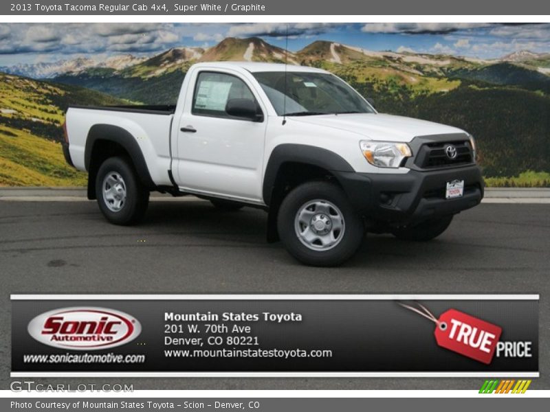 Super White / Graphite 2013 Toyota Tacoma Regular Cab 4x4