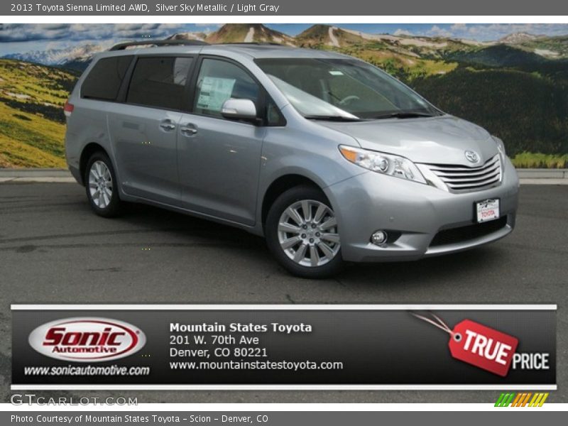 Silver Sky Metallic / Light Gray 2013 Toyota Sienna Limited AWD