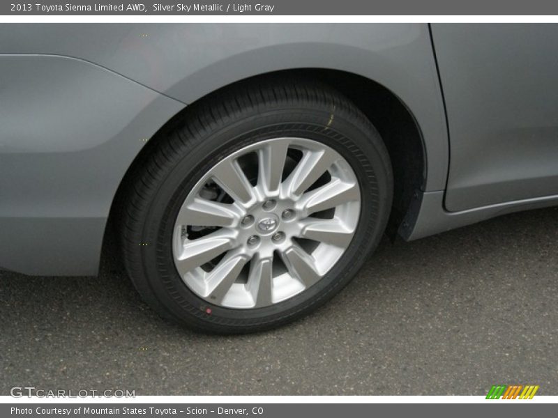 Silver Sky Metallic / Light Gray 2013 Toyota Sienna Limited AWD