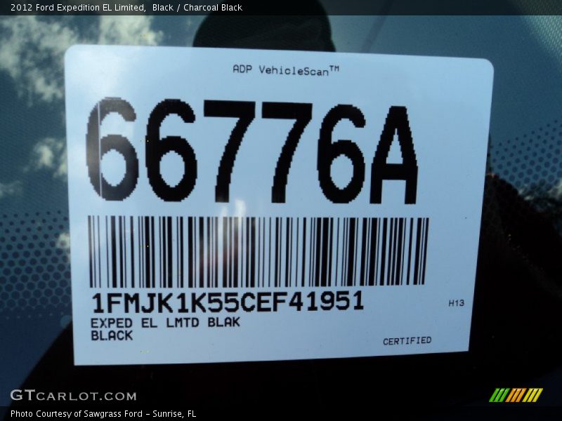 Black / Charcoal Black 2012 Ford Expedition EL Limited