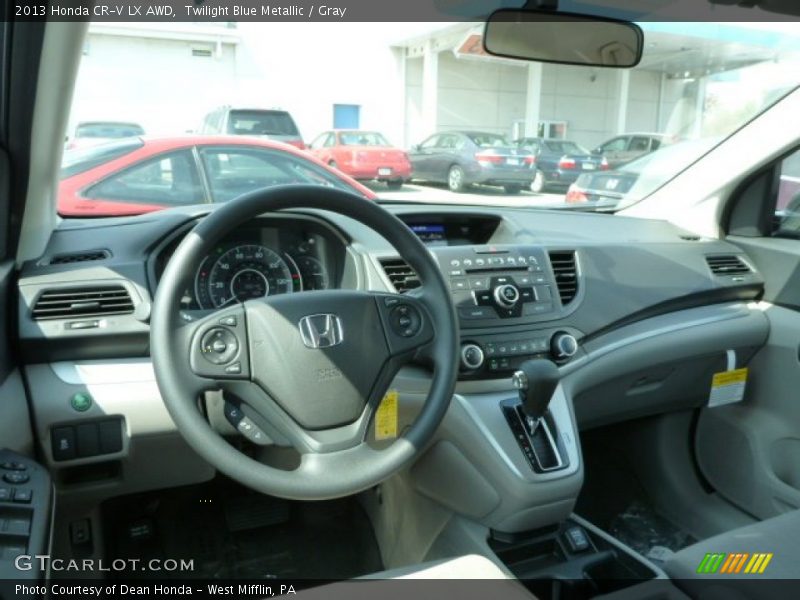 Twilight Blue Metallic / Gray 2013 Honda CR-V LX AWD