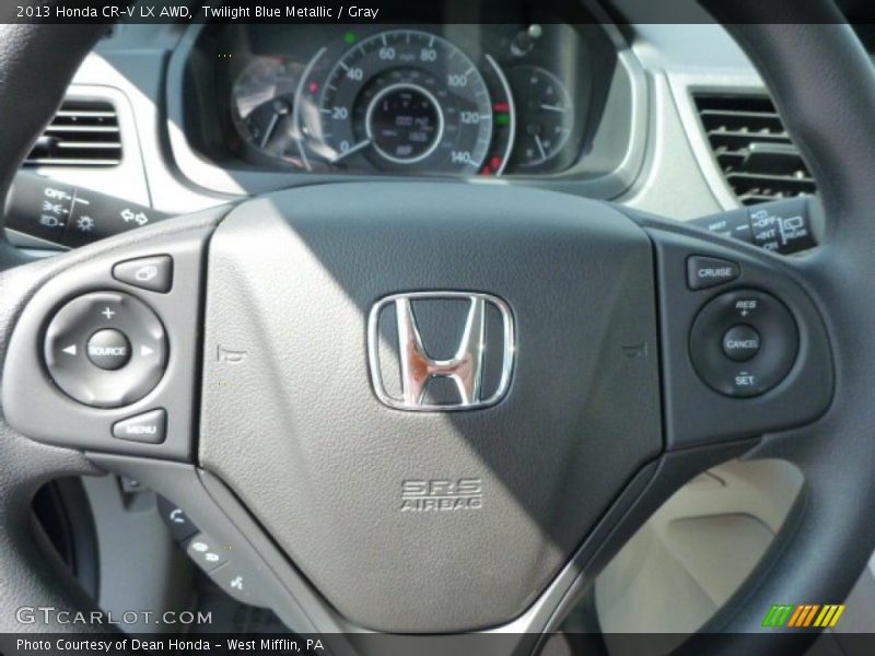 Twilight Blue Metallic / Gray 2013 Honda CR-V LX AWD