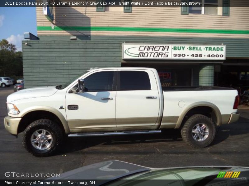Bright White / Light Pebble Beige/Bark Brown 2011 Dodge Ram 2500 HD Laramie Longhorn Crew Cab 4x4