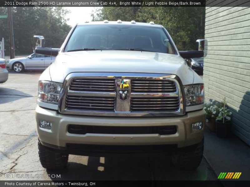 Bright White / Light Pebble Beige/Bark Brown 2011 Dodge Ram 2500 HD Laramie Longhorn Crew Cab 4x4