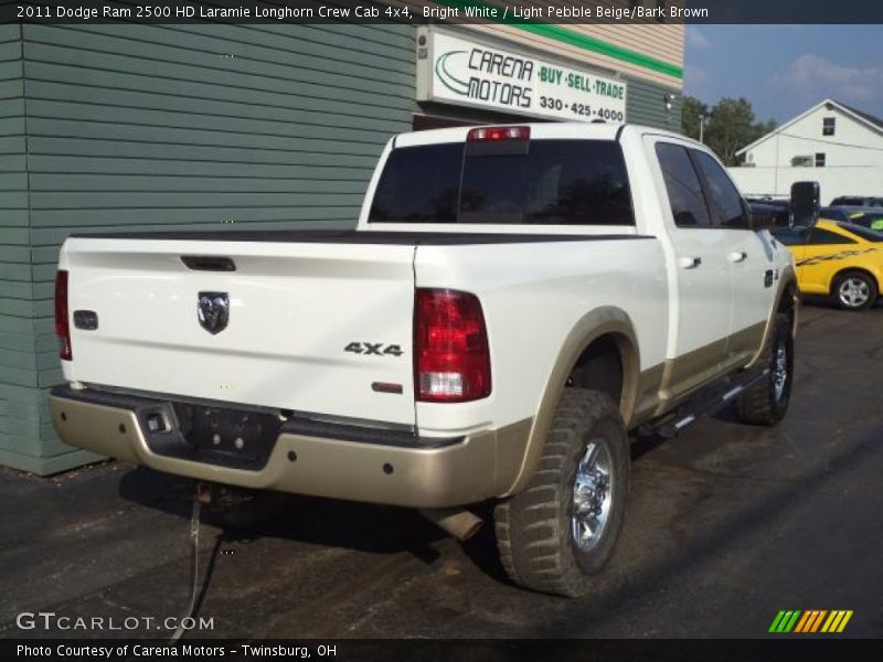 Bright White / Light Pebble Beige/Bark Brown 2011 Dodge Ram 2500 HD Laramie Longhorn Crew Cab 4x4