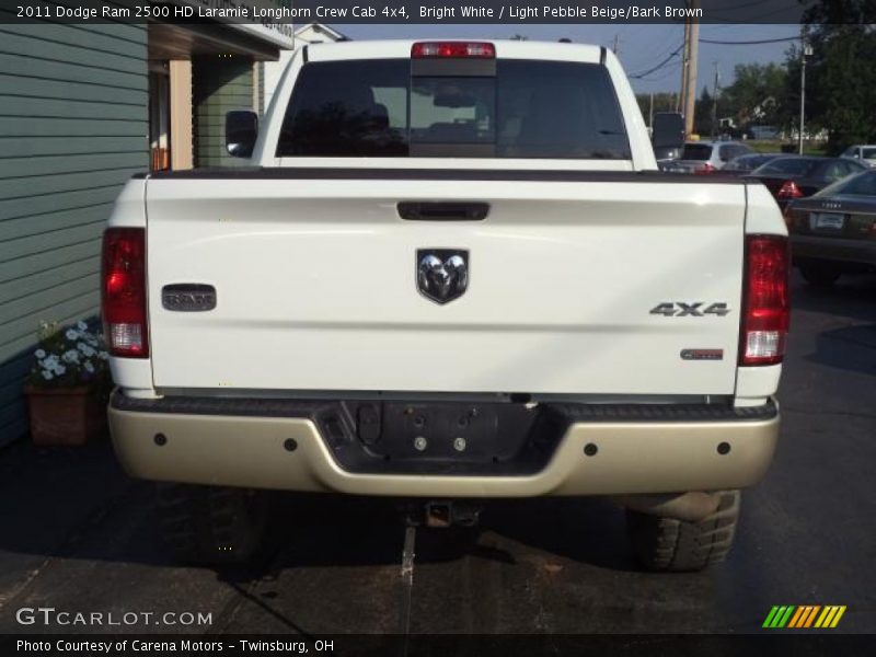 Bright White / Light Pebble Beige/Bark Brown 2011 Dodge Ram 2500 HD Laramie Longhorn Crew Cab 4x4