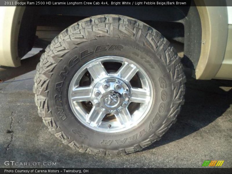 Bright White / Light Pebble Beige/Bark Brown 2011 Dodge Ram 2500 HD Laramie Longhorn Crew Cab 4x4