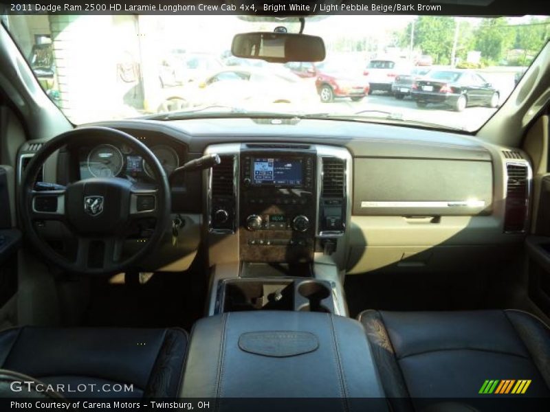 Bright White / Light Pebble Beige/Bark Brown 2011 Dodge Ram 2500 HD Laramie Longhorn Crew Cab 4x4
