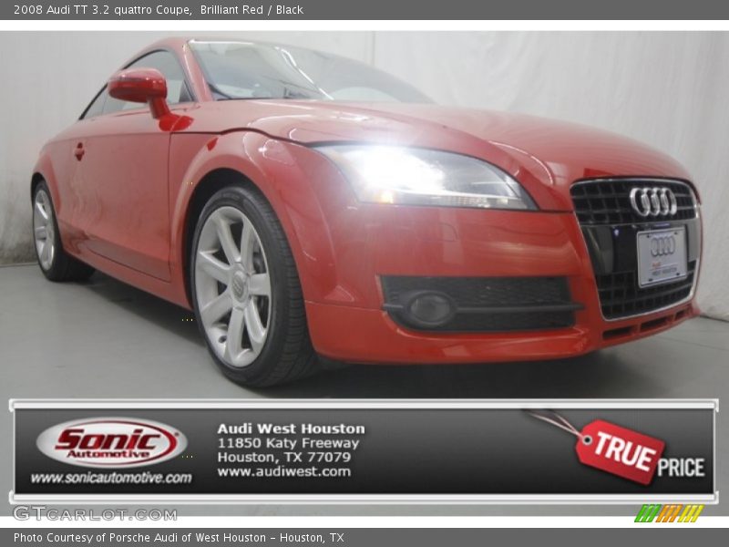 Brilliant Red / Black 2008 Audi TT 3.2 quattro Coupe
