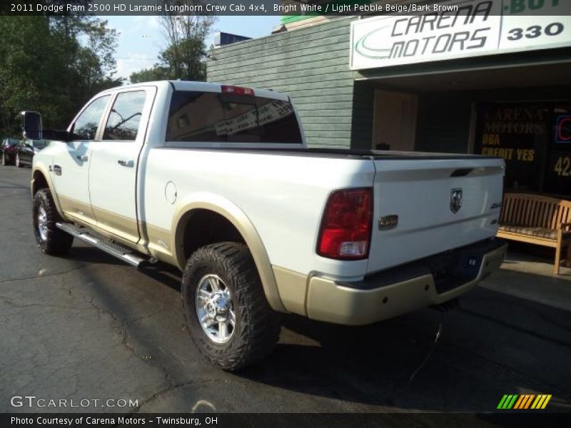 Bright White / Light Pebble Beige/Bark Brown 2011 Dodge Ram 2500 HD Laramie Longhorn Crew Cab 4x4
