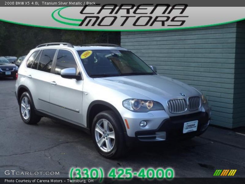 Titanium Silver Metallic / Black 2008 BMW X5 4.8i