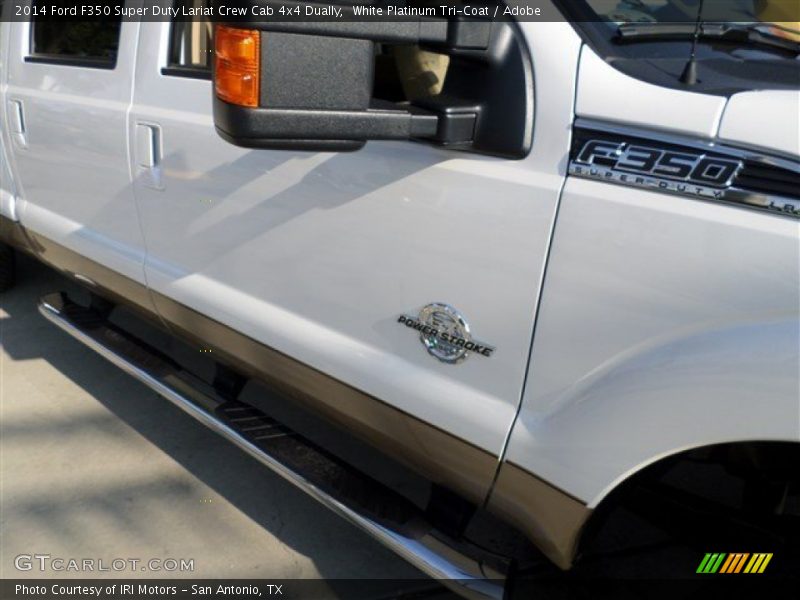 White Platinum Tri-Coat / Adobe 2014 Ford F350 Super Duty Lariat Crew Cab 4x4 Dually