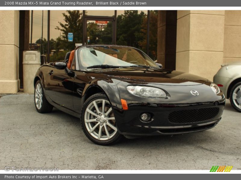 Brilliant Black / Saddle Brown 2008 Mazda MX-5 Miata Grand Touring Roadster
