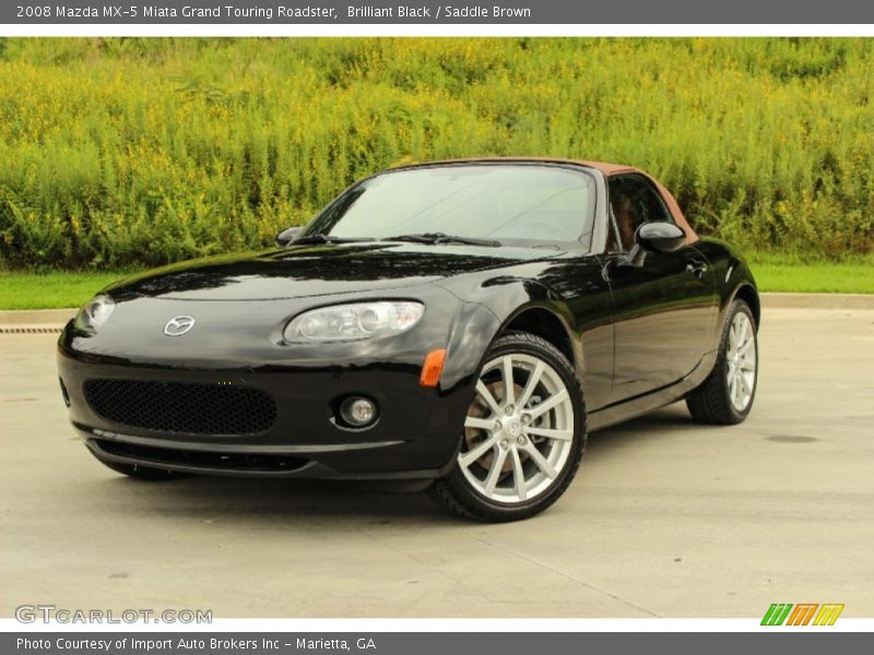 Brilliant Black / Saddle Brown 2008 Mazda MX-5 Miata Grand Touring Roadster