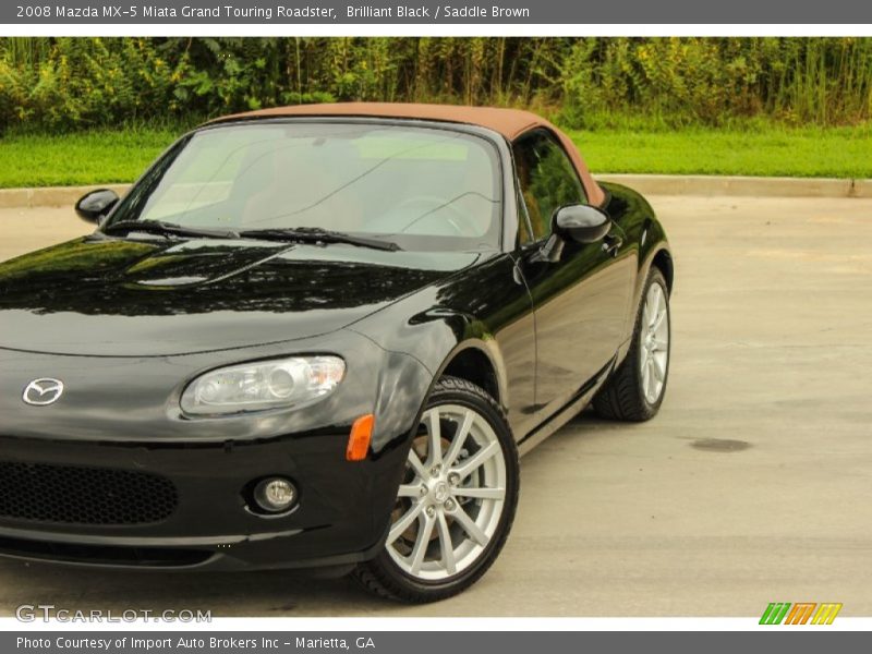 Brilliant Black / Saddle Brown 2008 Mazda MX-5 Miata Grand Touring Roadster