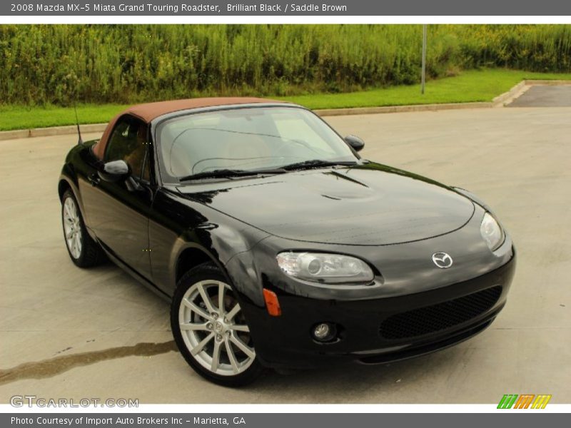 Brilliant Black / Saddle Brown 2008 Mazda MX-5 Miata Grand Touring Roadster