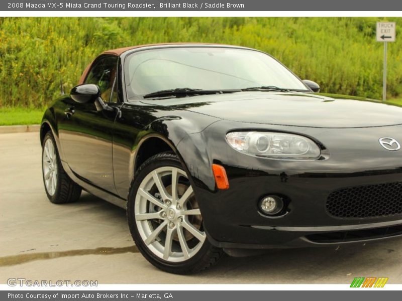 Brilliant Black / Saddle Brown 2008 Mazda MX-5 Miata Grand Touring Roadster