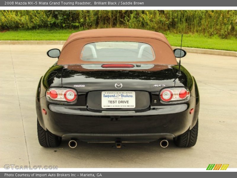 Brilliant Black / Saddle Brown 2008 Mazda MX-5 Miata Grand Touring Roadster