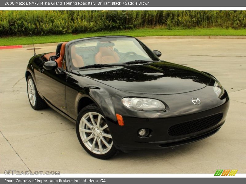 Brilliant Black / Saddle Brown 2008 Mazda MX-5 Miata Grand Touring Roadster