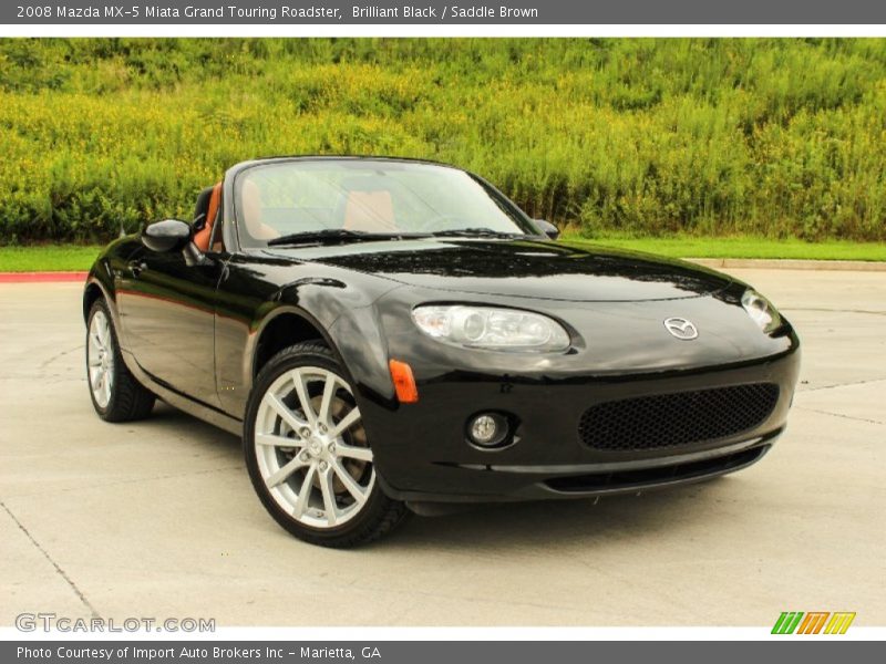 Brilliant Black / Saddle Brown 2008 Mazda MX-5 Miata Grand Touring Roadster