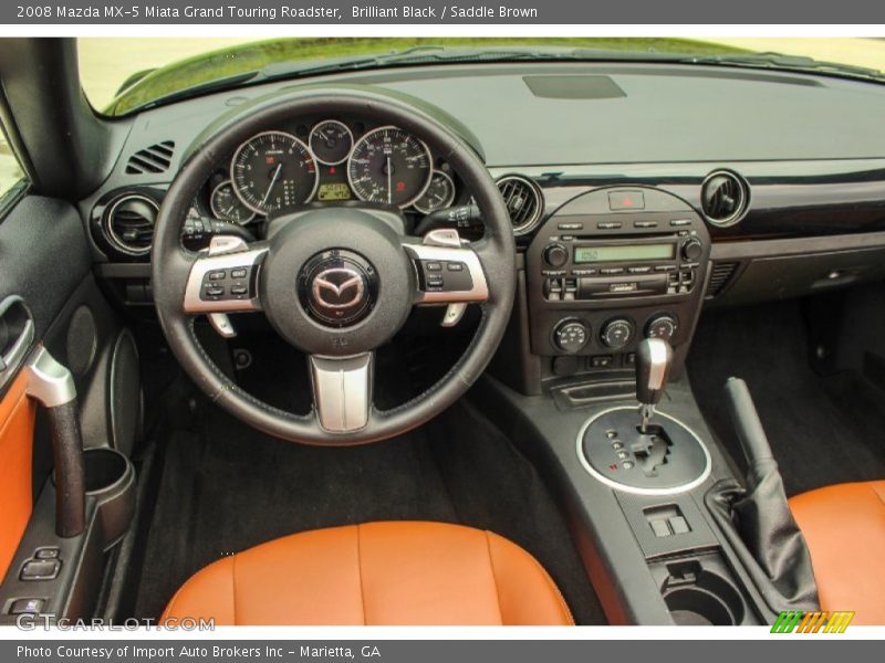Brilliant Black / Saddle Brown 2008 Mazda MX-5 Miata Grand Touring Roadster