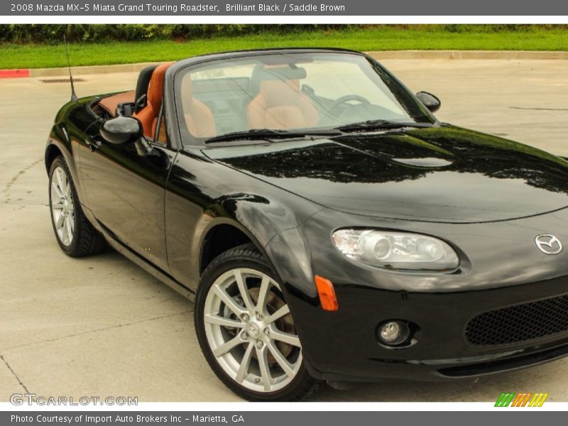 Brilliant Black / Saddle Brown 2008 Mazda MX-5 Miata Grand Touring Roadster