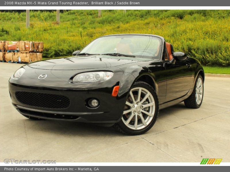 Brilliant Black / Saddle Brown 2008 Mazda MX-5 Miata Grand Touring Roadster