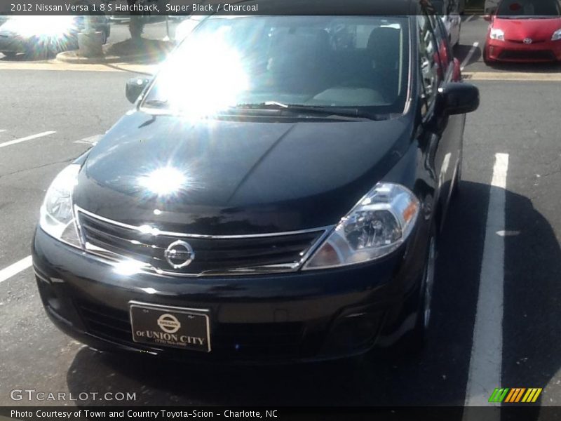 Super Black / Charcoal 2012 Nissan Versa 1.8 S Hatchback