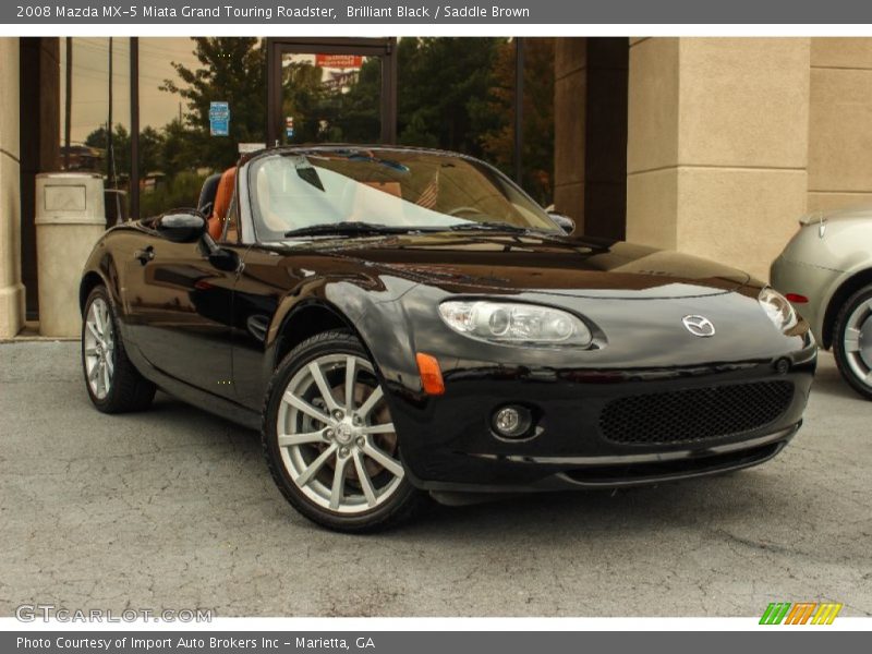 Brilliant Black / Saddle Brown 2008 Mazda MX-5 Miata Grand Touring Roadster